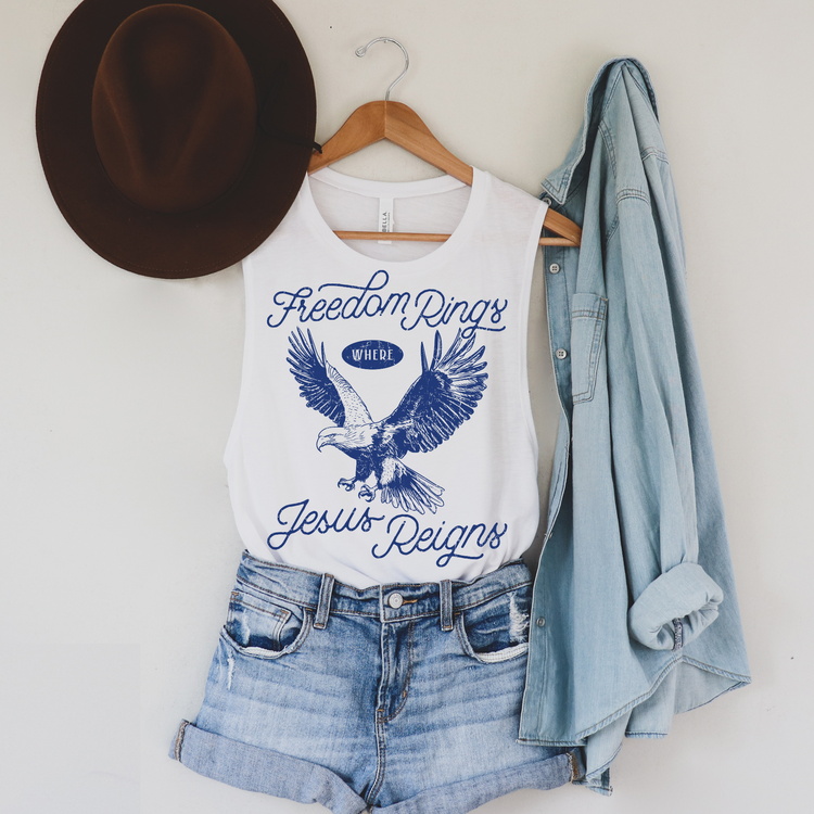 Freedom Rings Where Jesus Reigns Screen Print Transfer