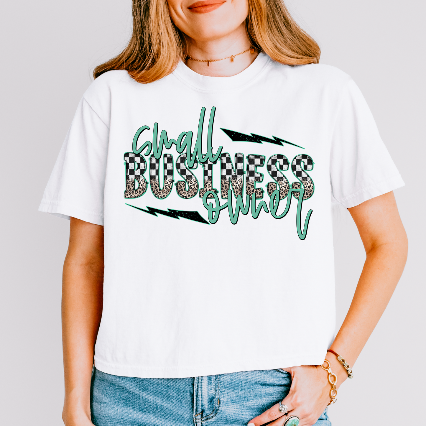 Small Business Owner Checkered DTF Transfer
