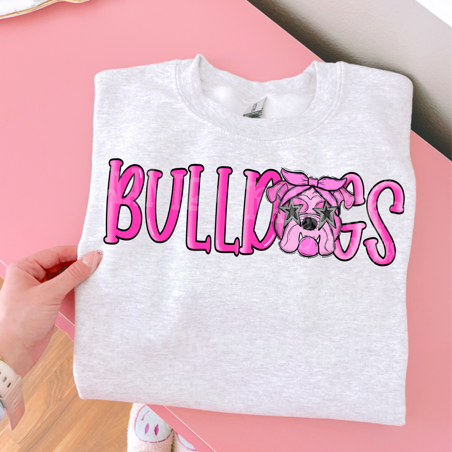Pink Superstar Bulldog Mascot Exclusive Sublimation Transfer