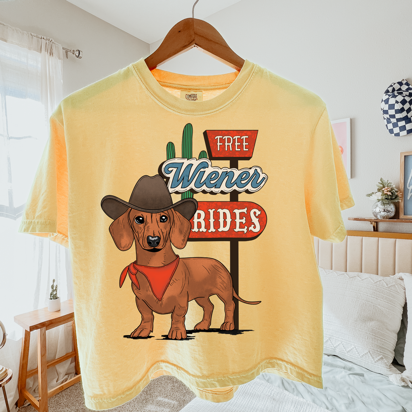 Free Wiener Rides Western DTF Transfer