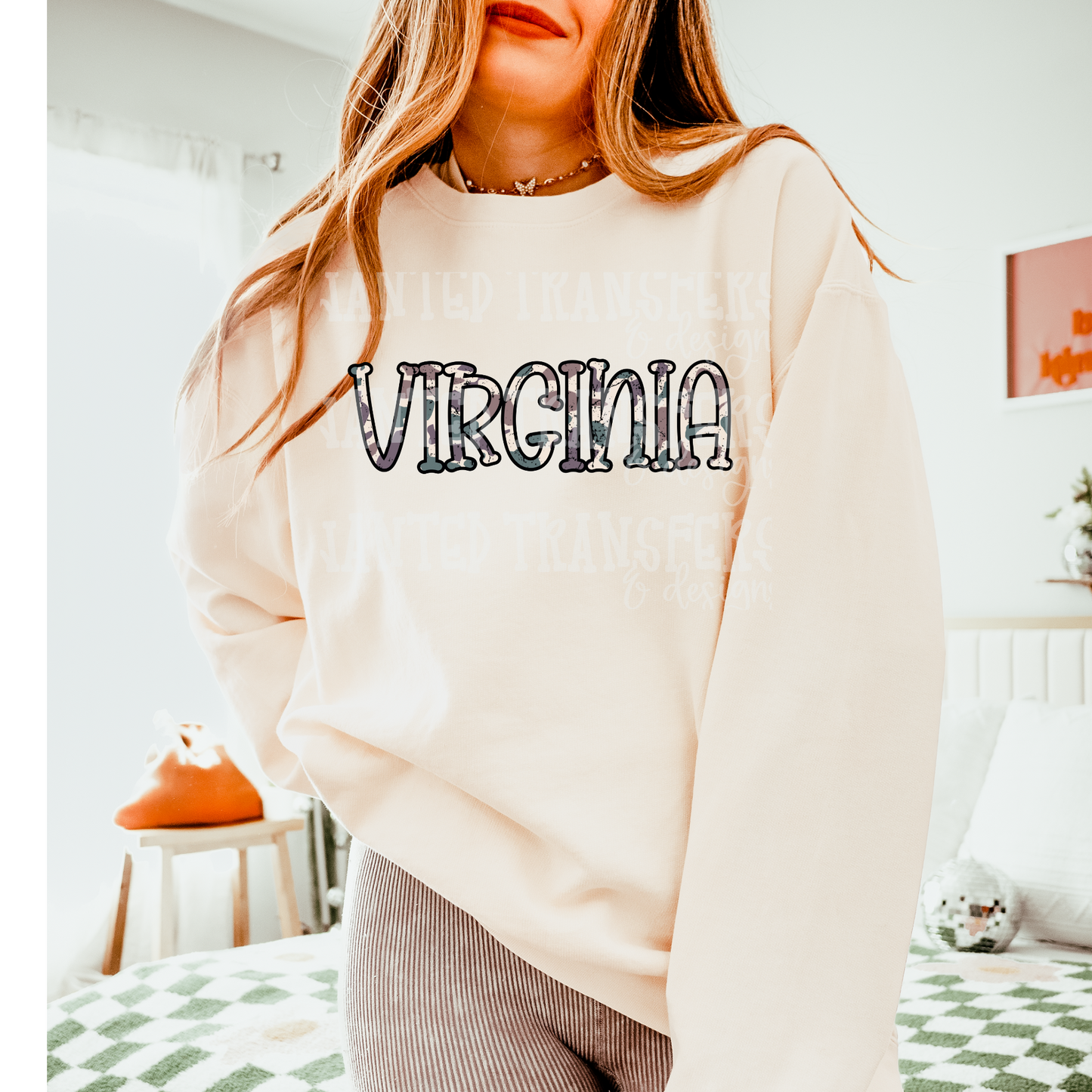 Camo State Virginia DTF Transfer