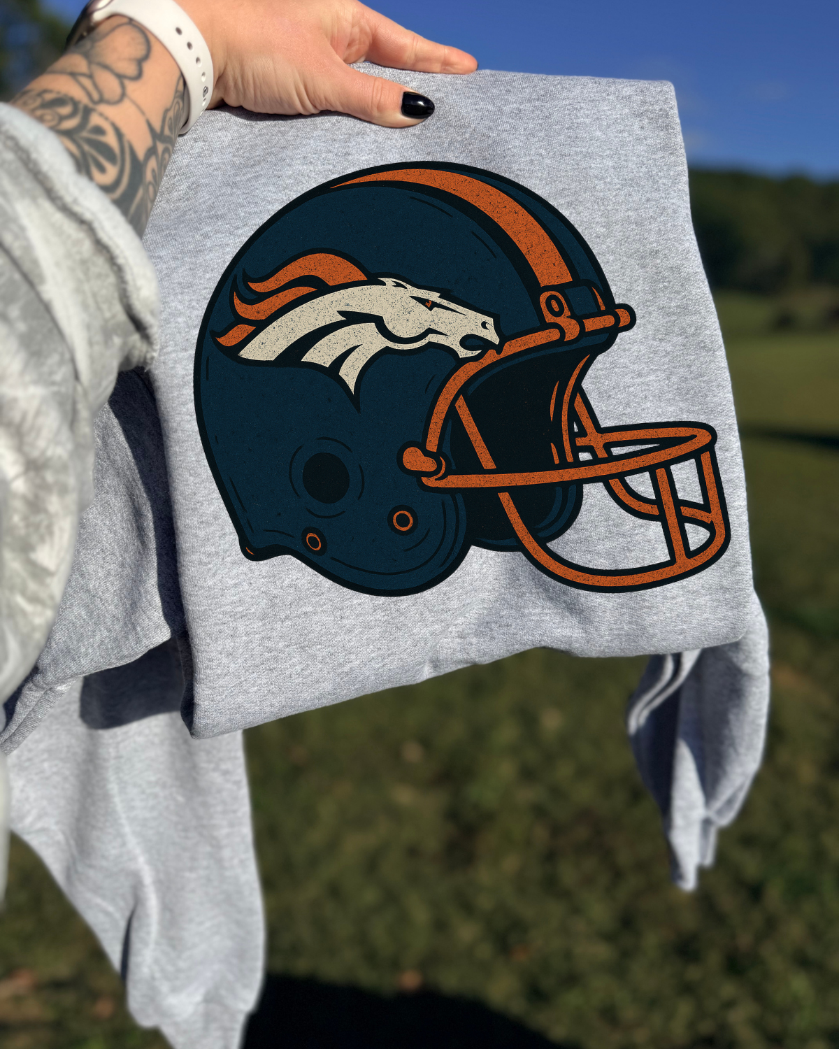 Vintage Helmet Broncos DTF Transfer