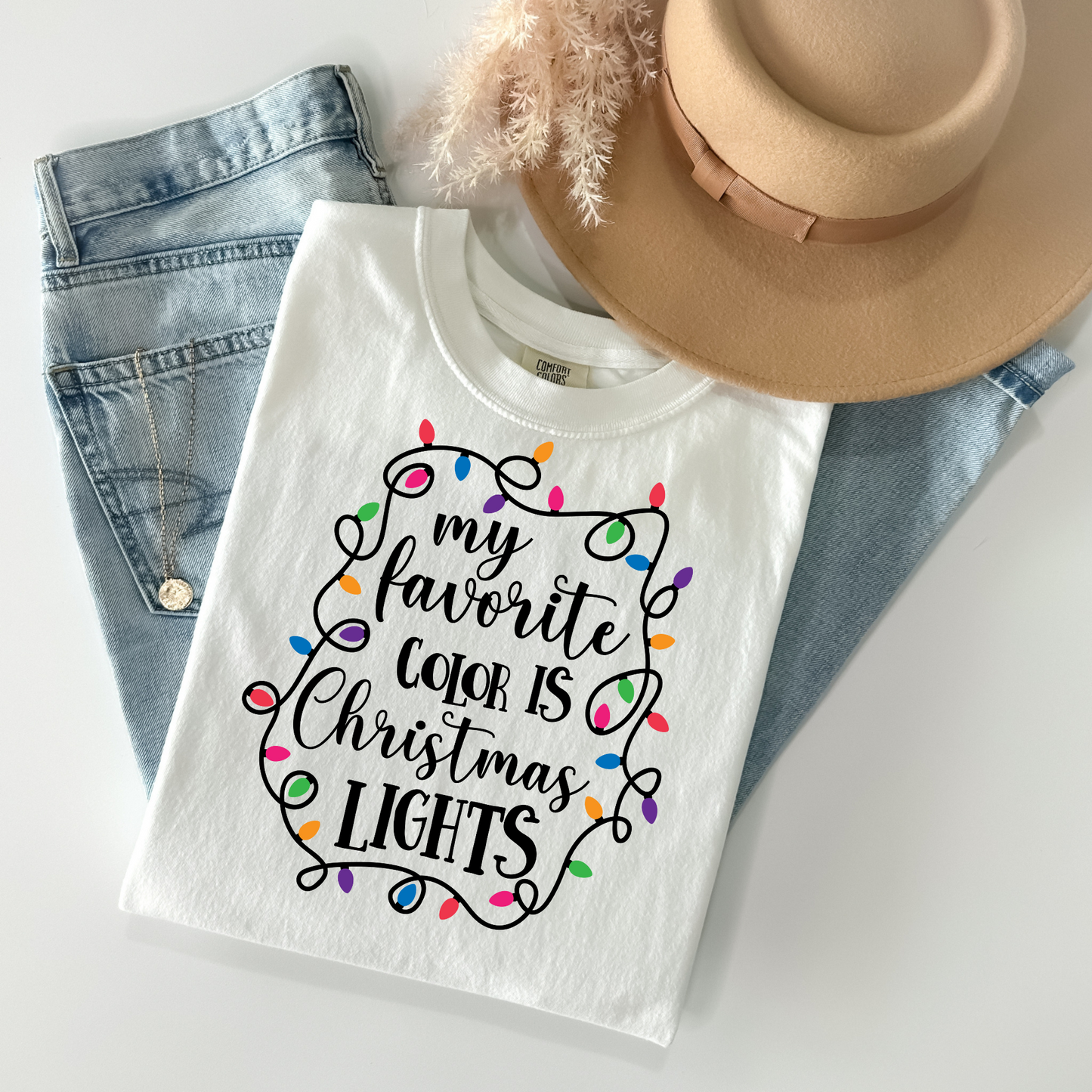 My Favorite Color is Xmas Lights DTF Transfer