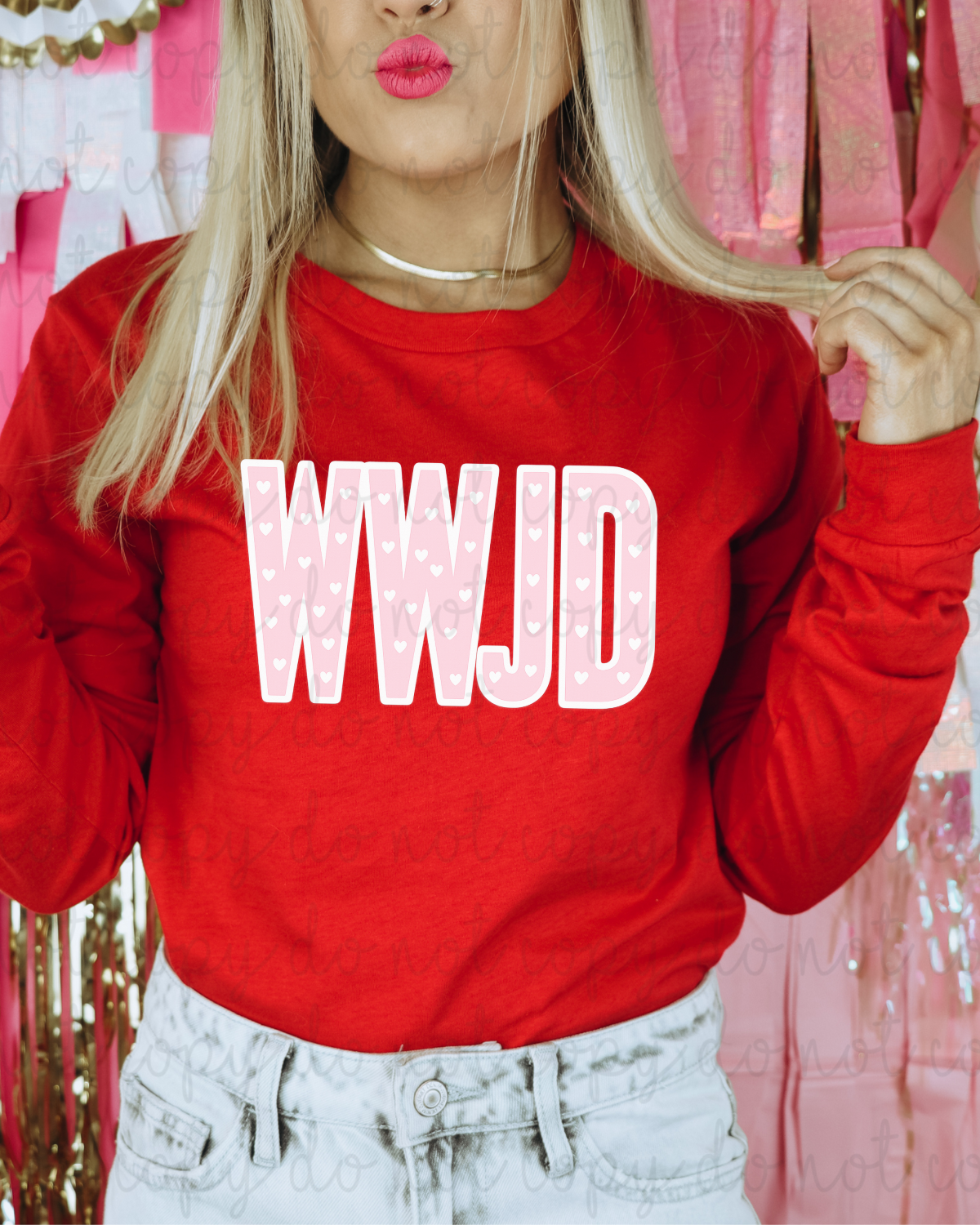 WWJD Hearts DTF Transfer