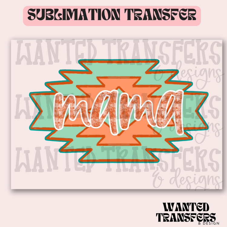 Aztec Mama (Distressed Orange) Exclusive Sublimation Transfer