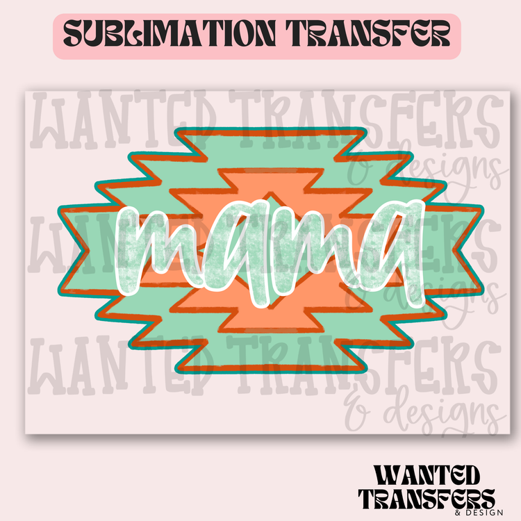 Aztec Mama (mint green) Exclusive Sublimation Transfer