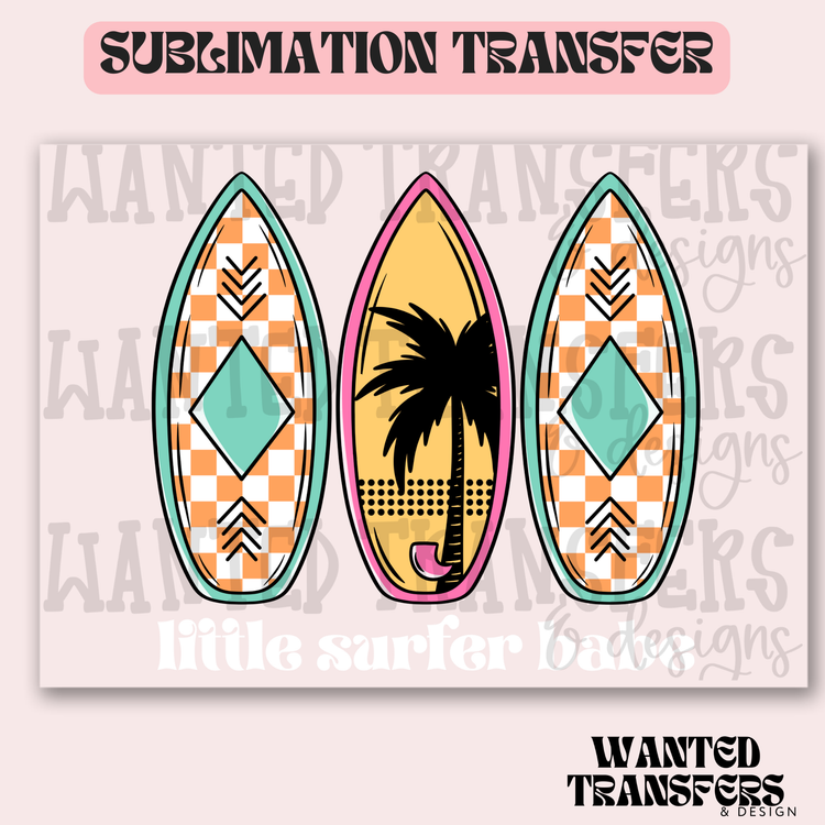 Little Surfer Babe White Exclusive Sublimation Transfer