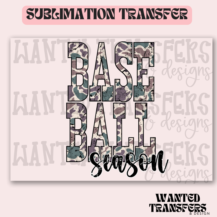 Baseball Season Camo Exclusive Sublimation Transfer