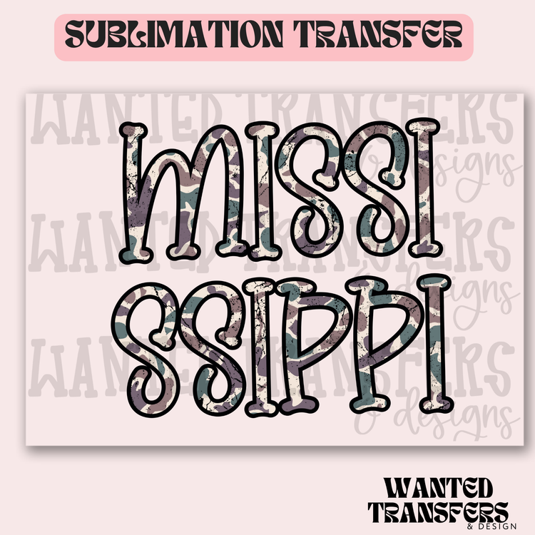 Camo Mississippi 2 Exclusive Sublimation Transfer