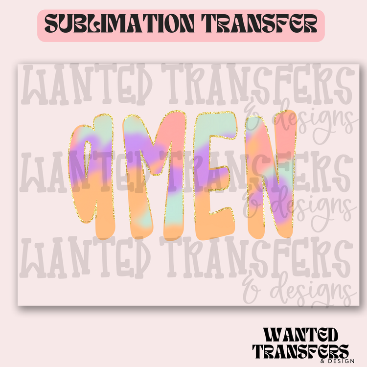Amen Watercolor Exclusive Sublimation Transfer