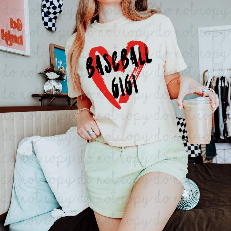 Baseball Gigi Heart DTF Transfer