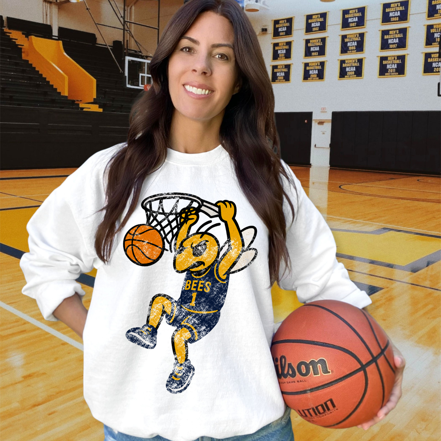 Bees Navy Gold DTF Transfer