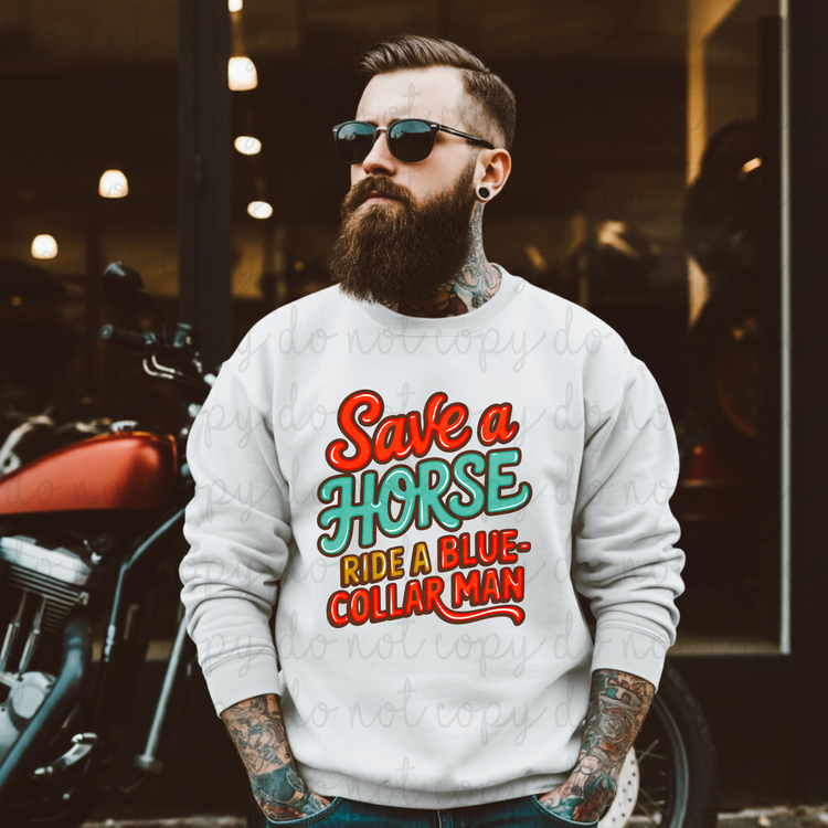 Blue Collar Man DTF Transfer