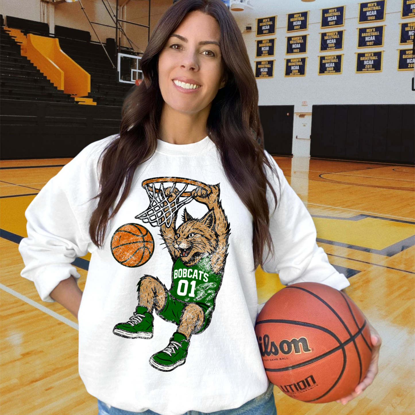 Bobcats Green White DTF Transfer