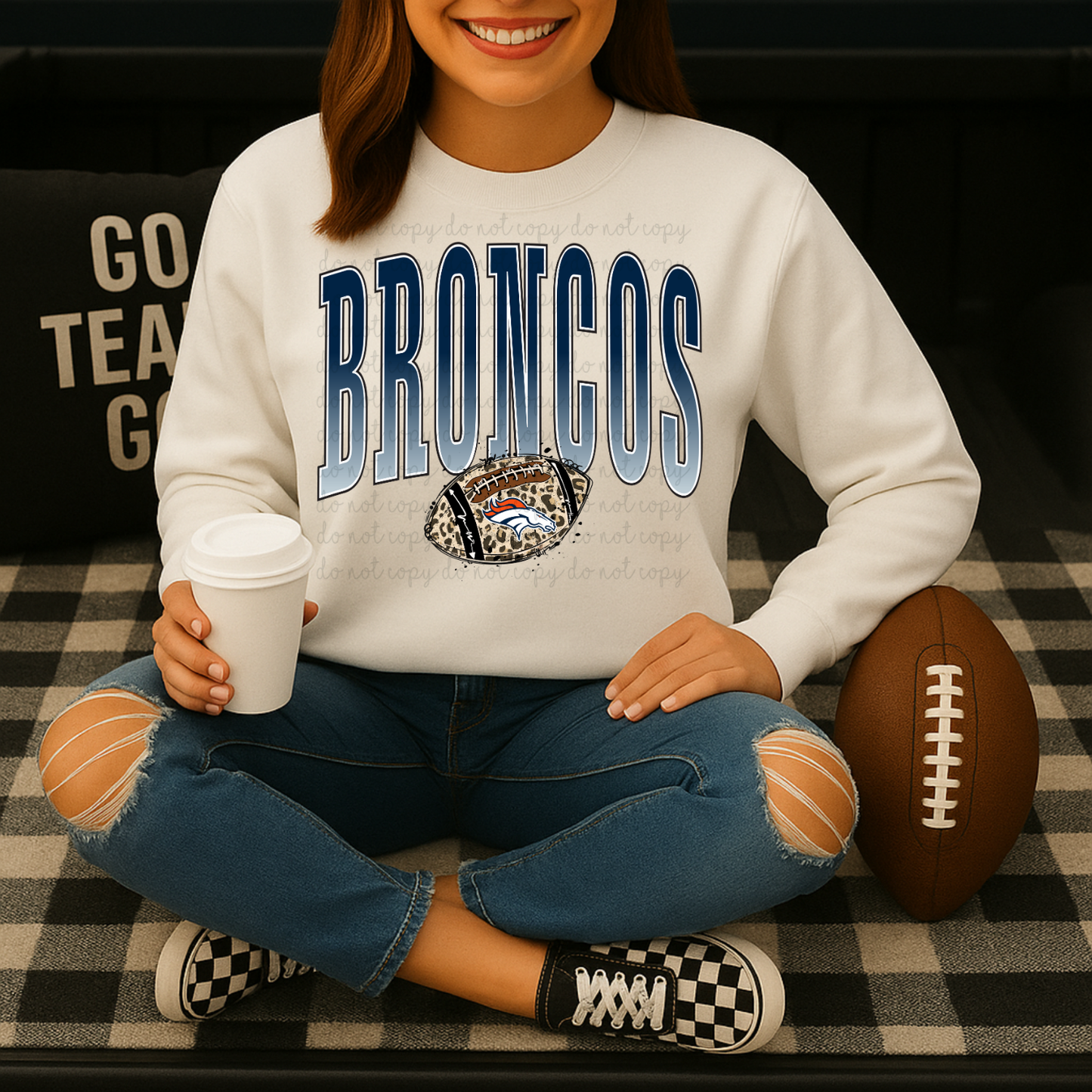 Broncos Leopard Print Football DTF Transfers