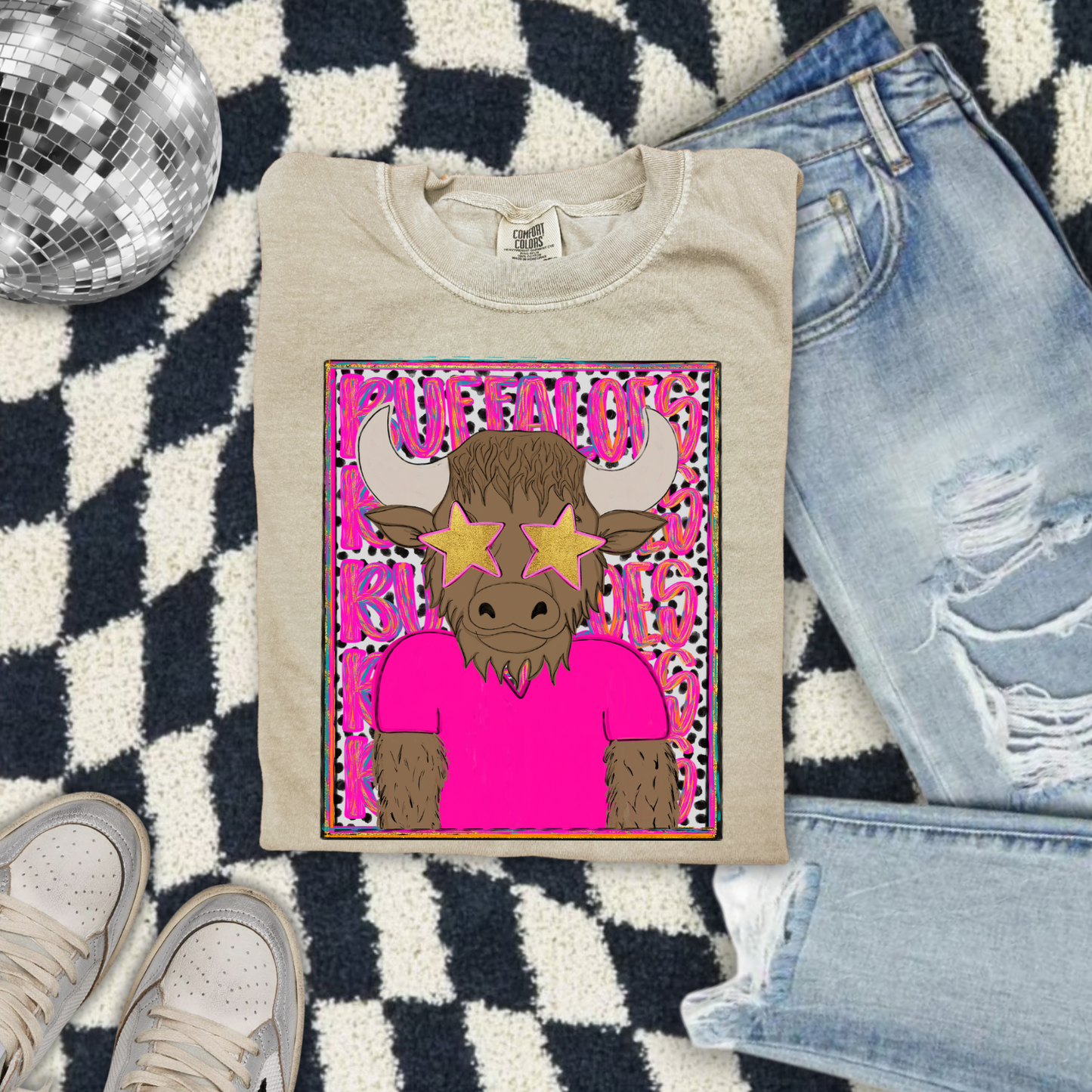 Preppy Stacked Buffaloes DTF Transfer