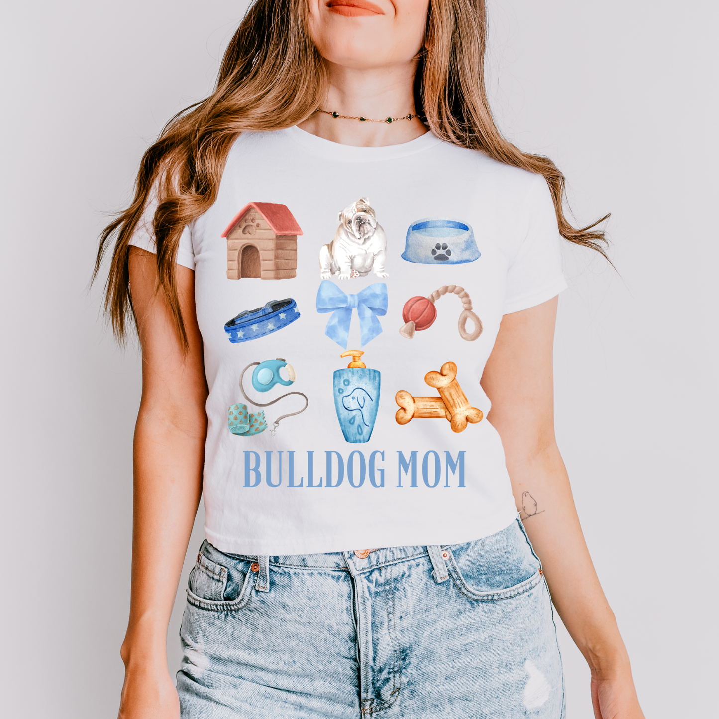 Bulldogs Mom Blue Collage DTF Transfer
