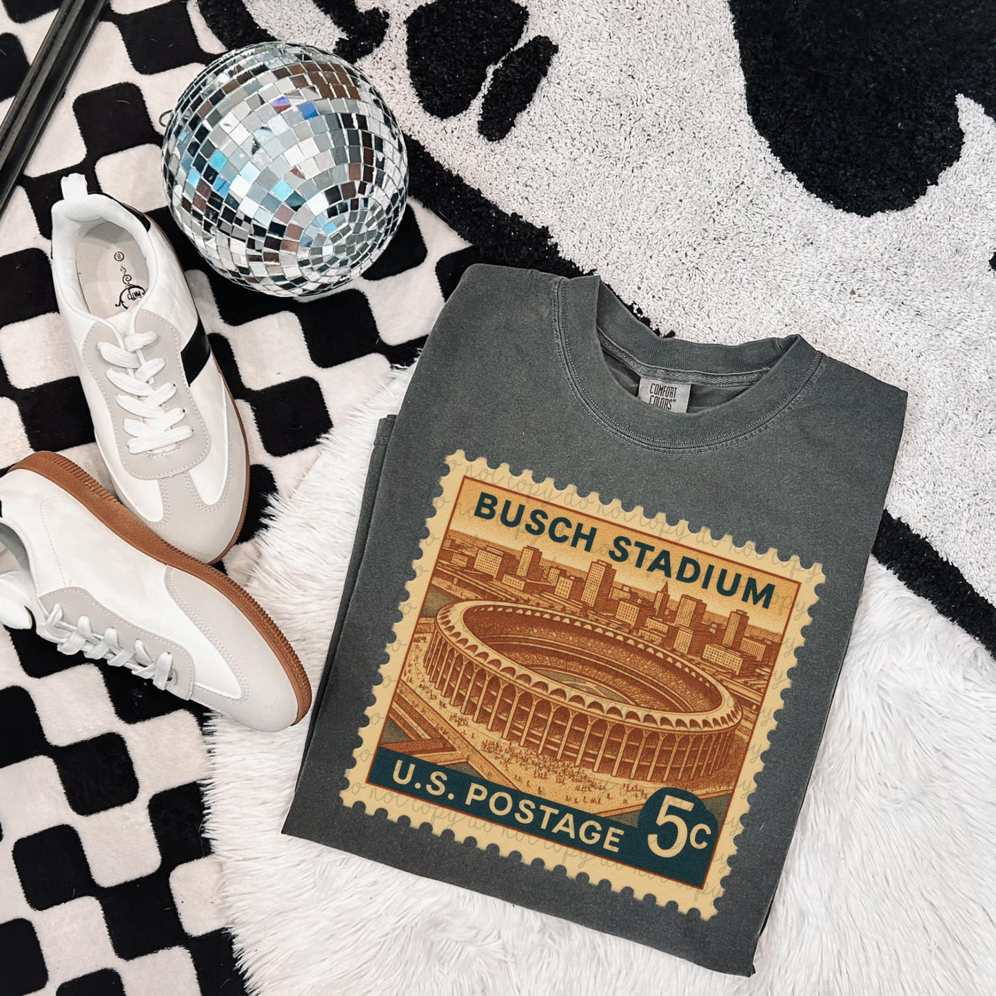 Vintage Stamp Busch Stadium DTF Transfer