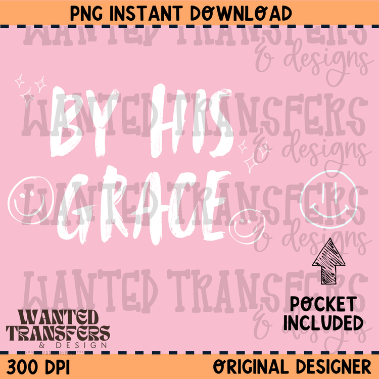 By His Grace PNG Digital Download