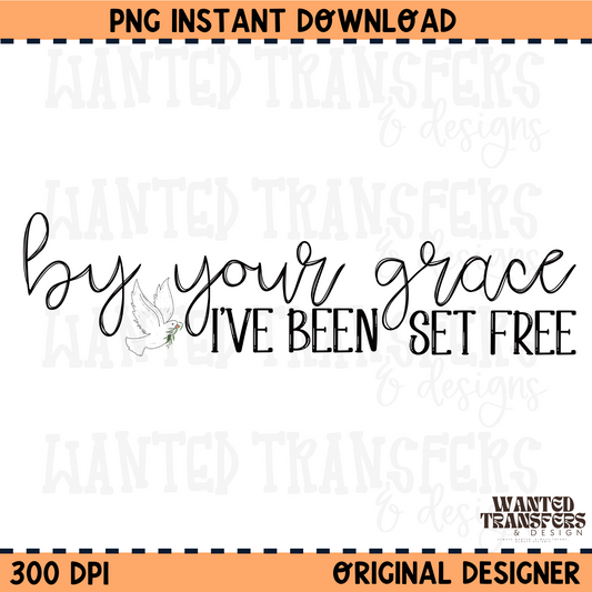 By Your Grace (Black) PNG Digital Download