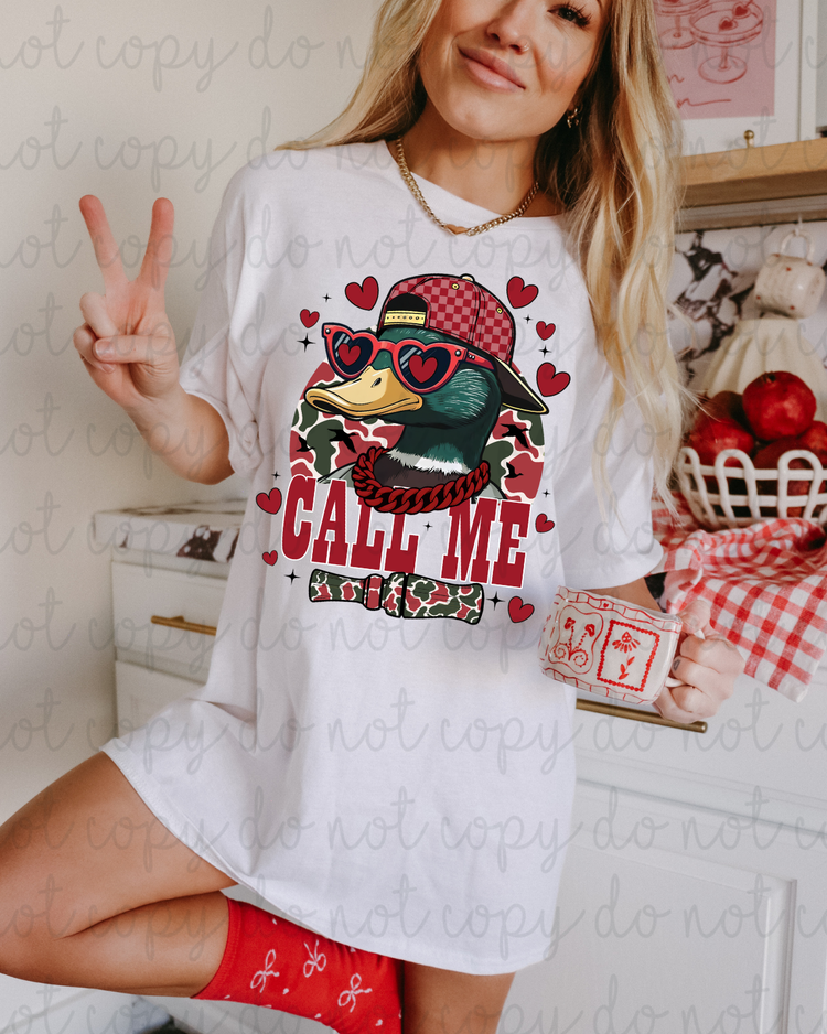 Valentine Call Me Duck DTF Transfer