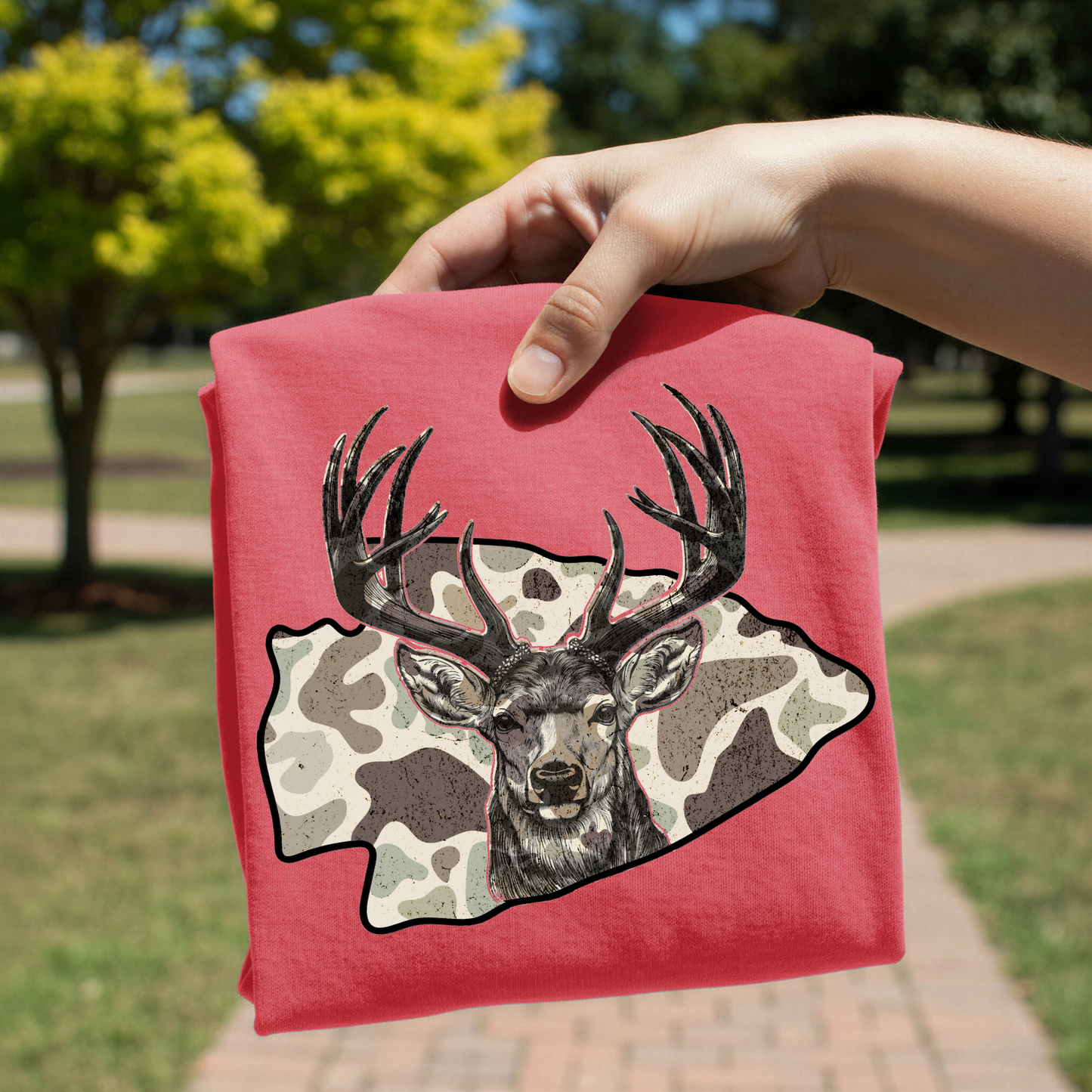 Camo Buck Arrowhead DTF Transfer