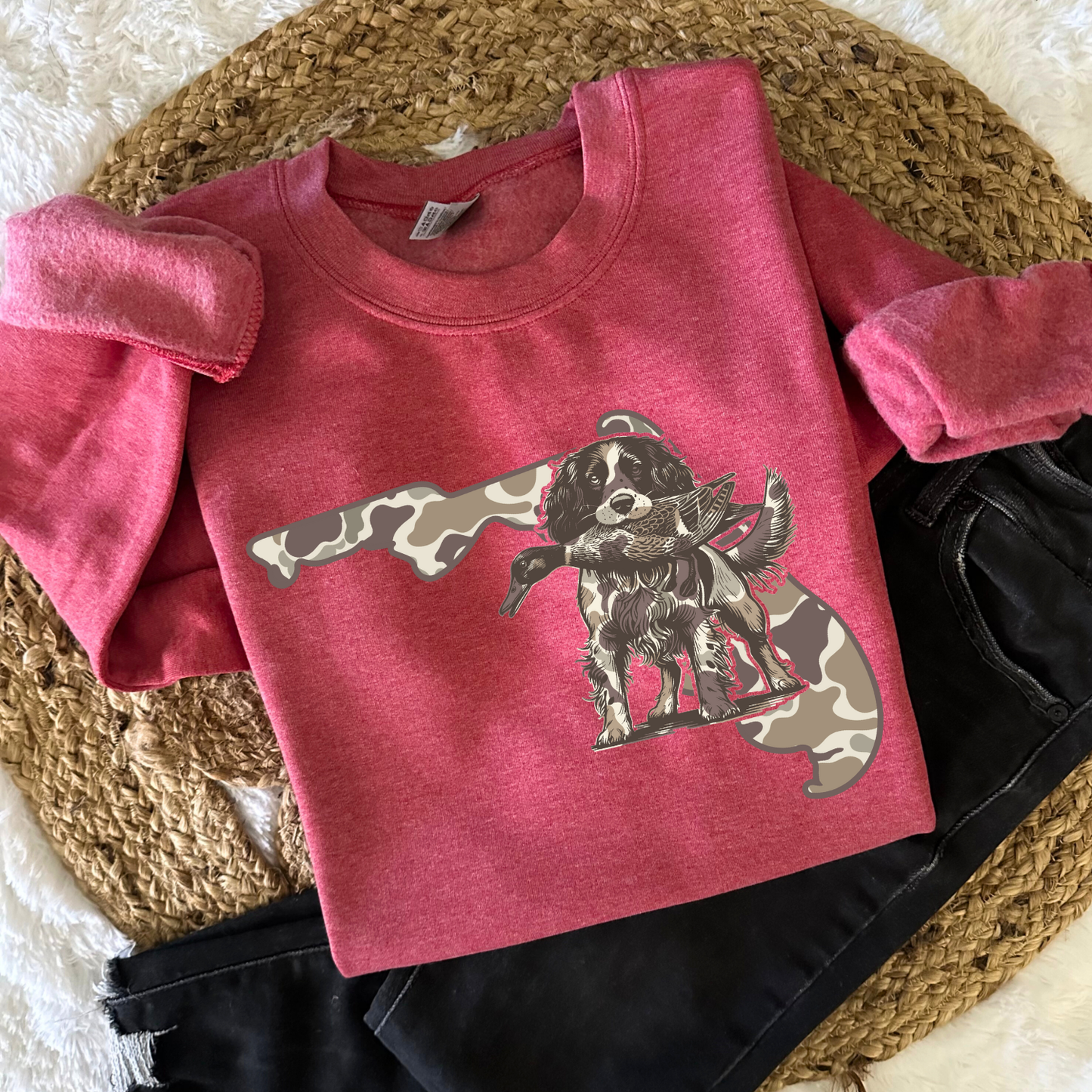 Camo Florida Spaniel Hunt DTF Transfer