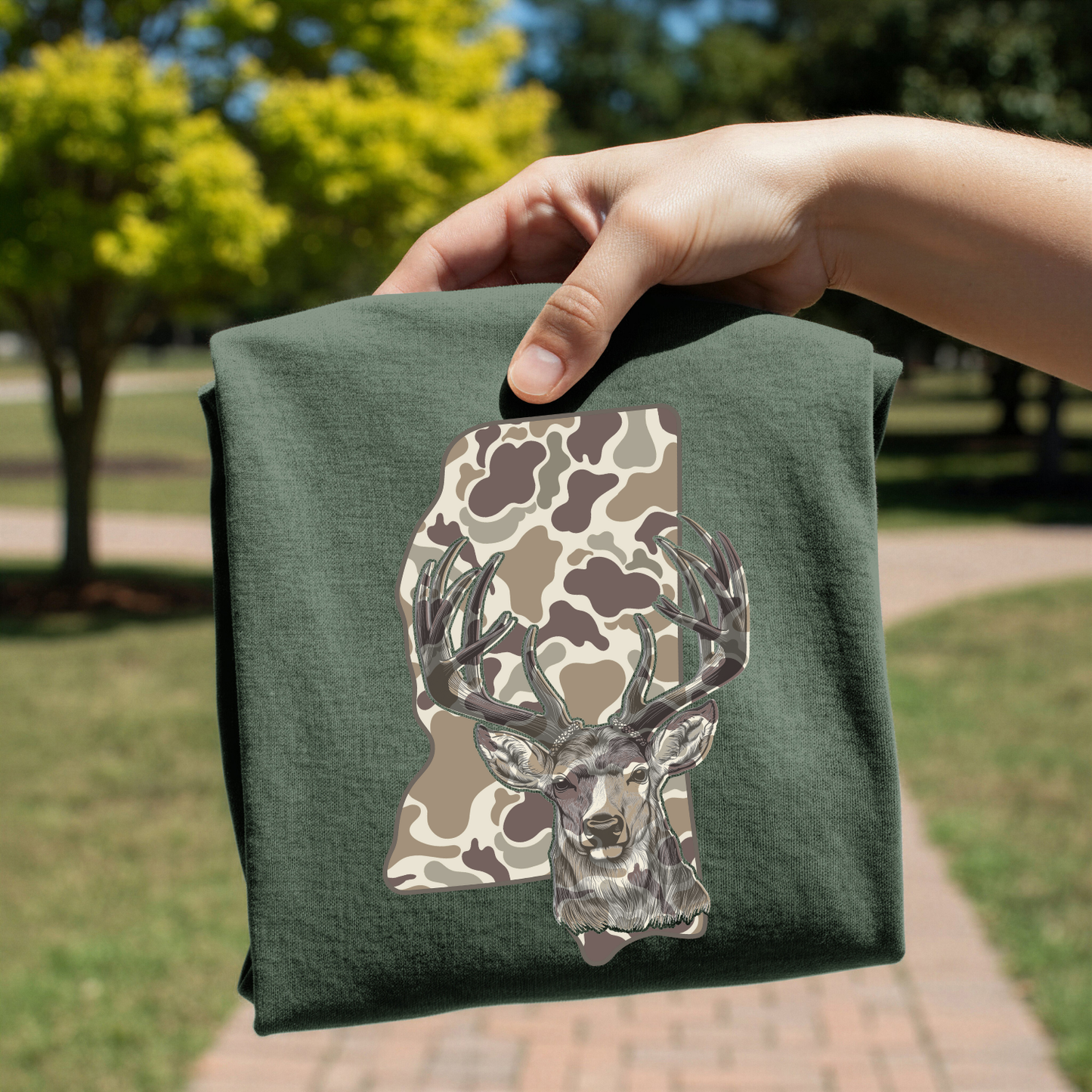 Camo Mississippi Deer Hunt DTF Transfer