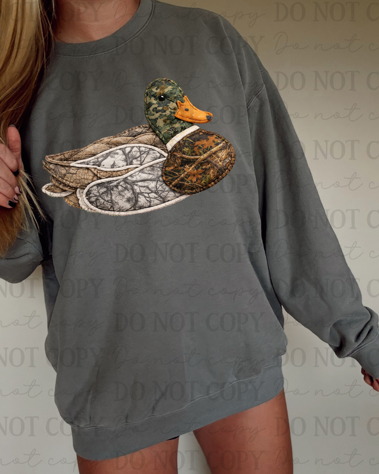 Faux Quilted Camo Duck DTF Transfer