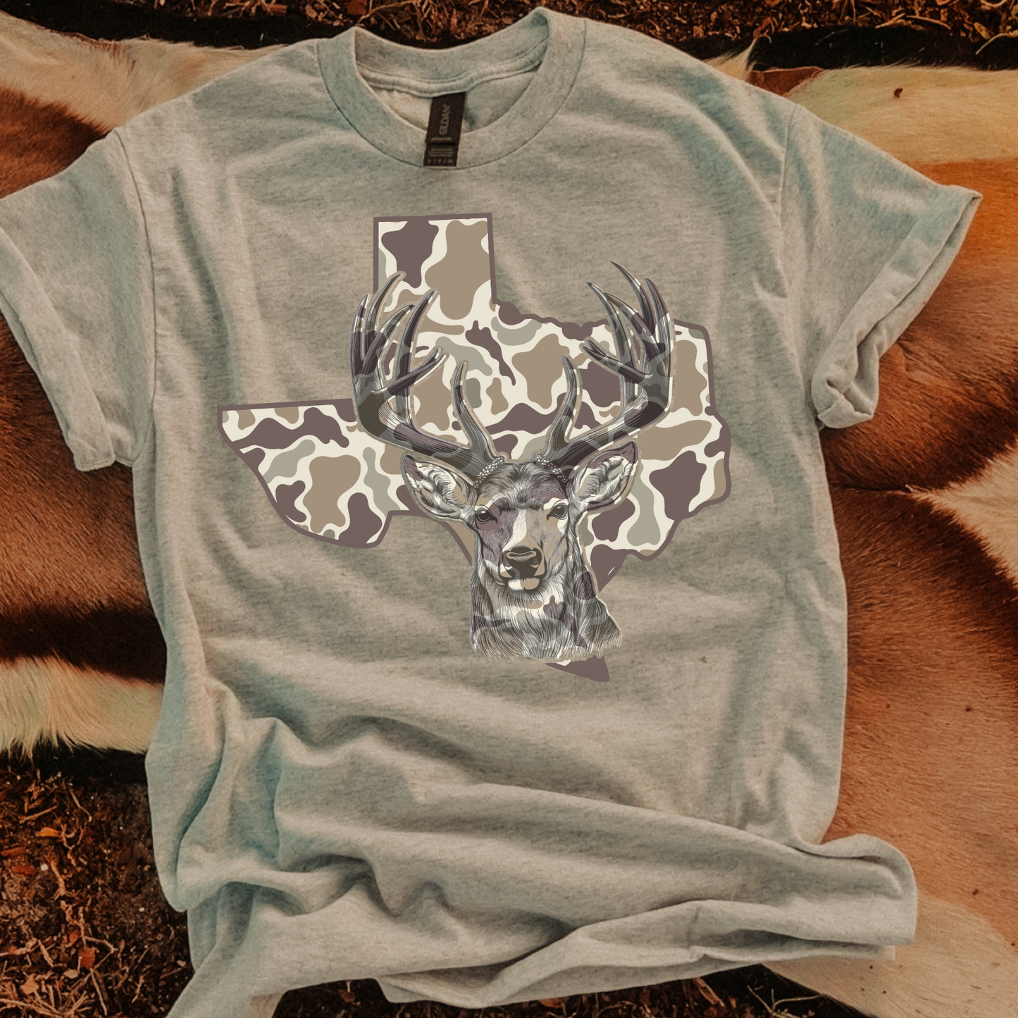 Camo Texas Deer Hunt DTF Transfer