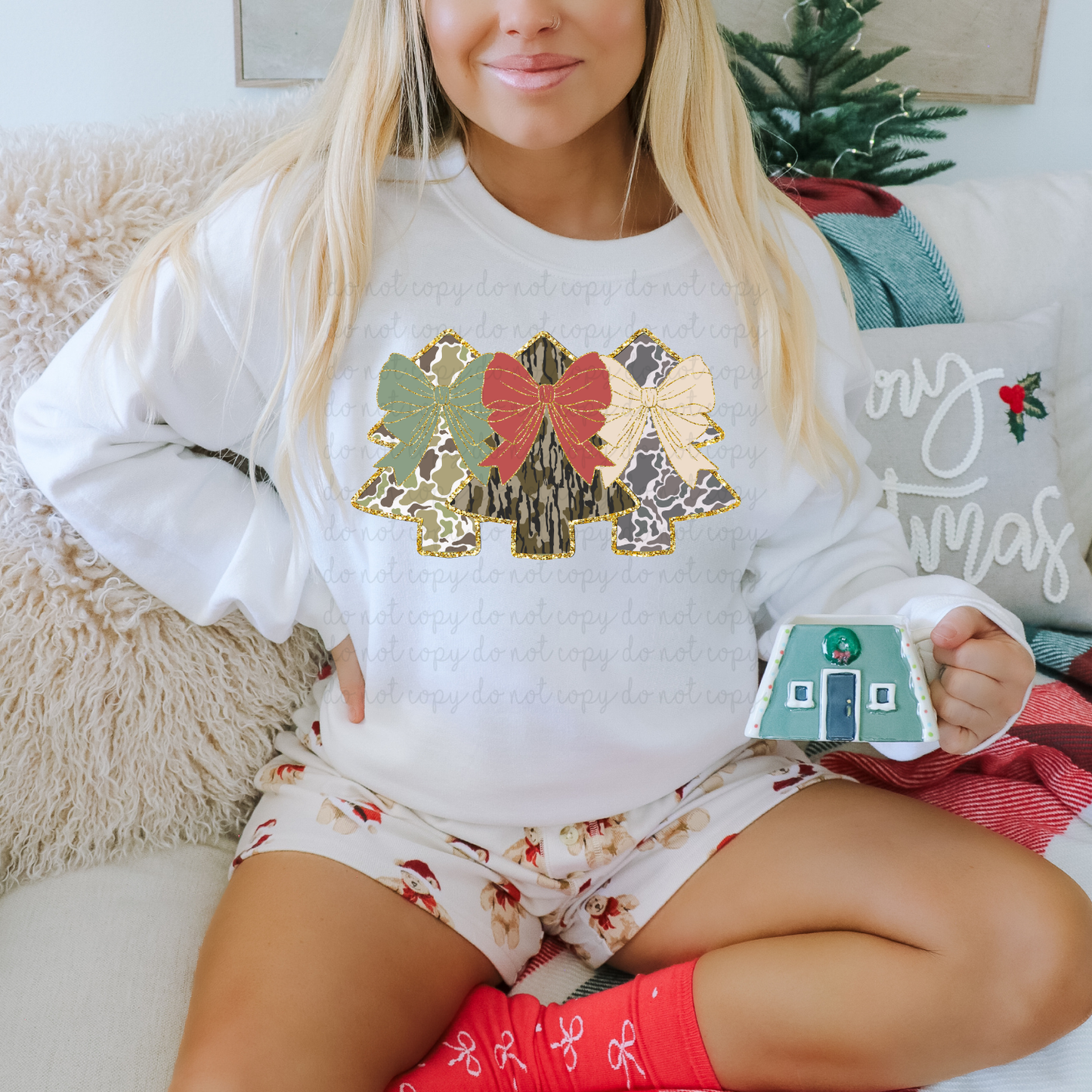 Camo Christmas Trees DTF Transfer