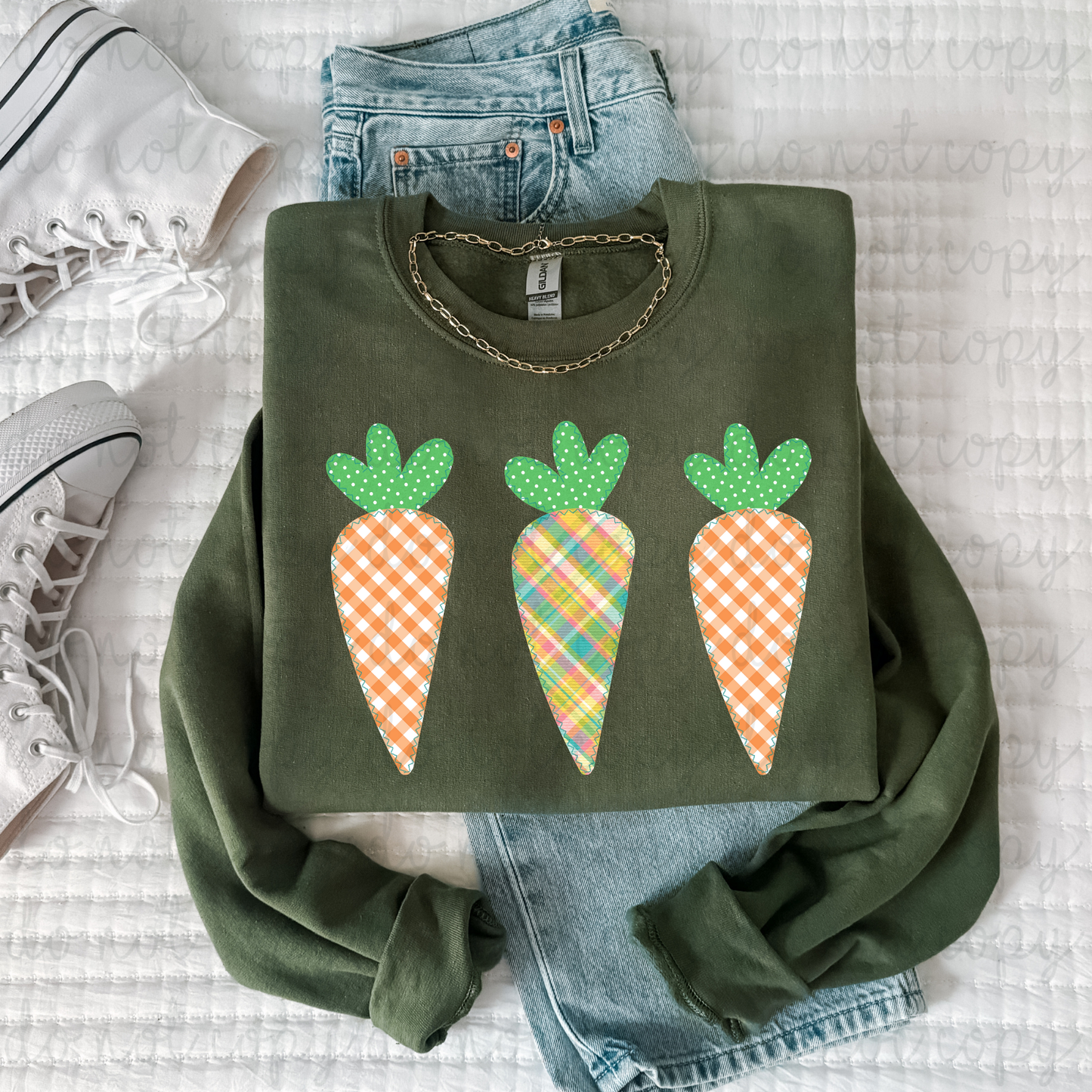 Plaid Carrots DTF Transfer