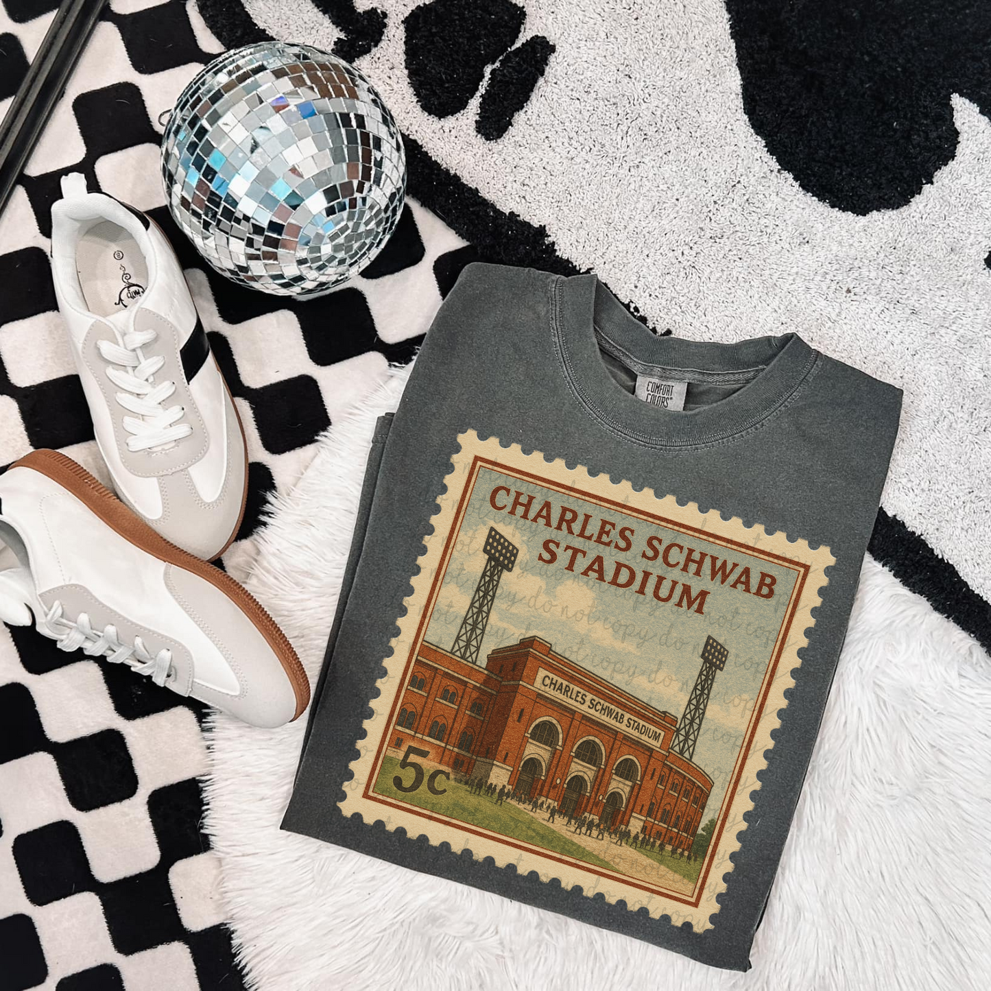 Vintage Stamp Charles Schwab Stadium DTF Transfer