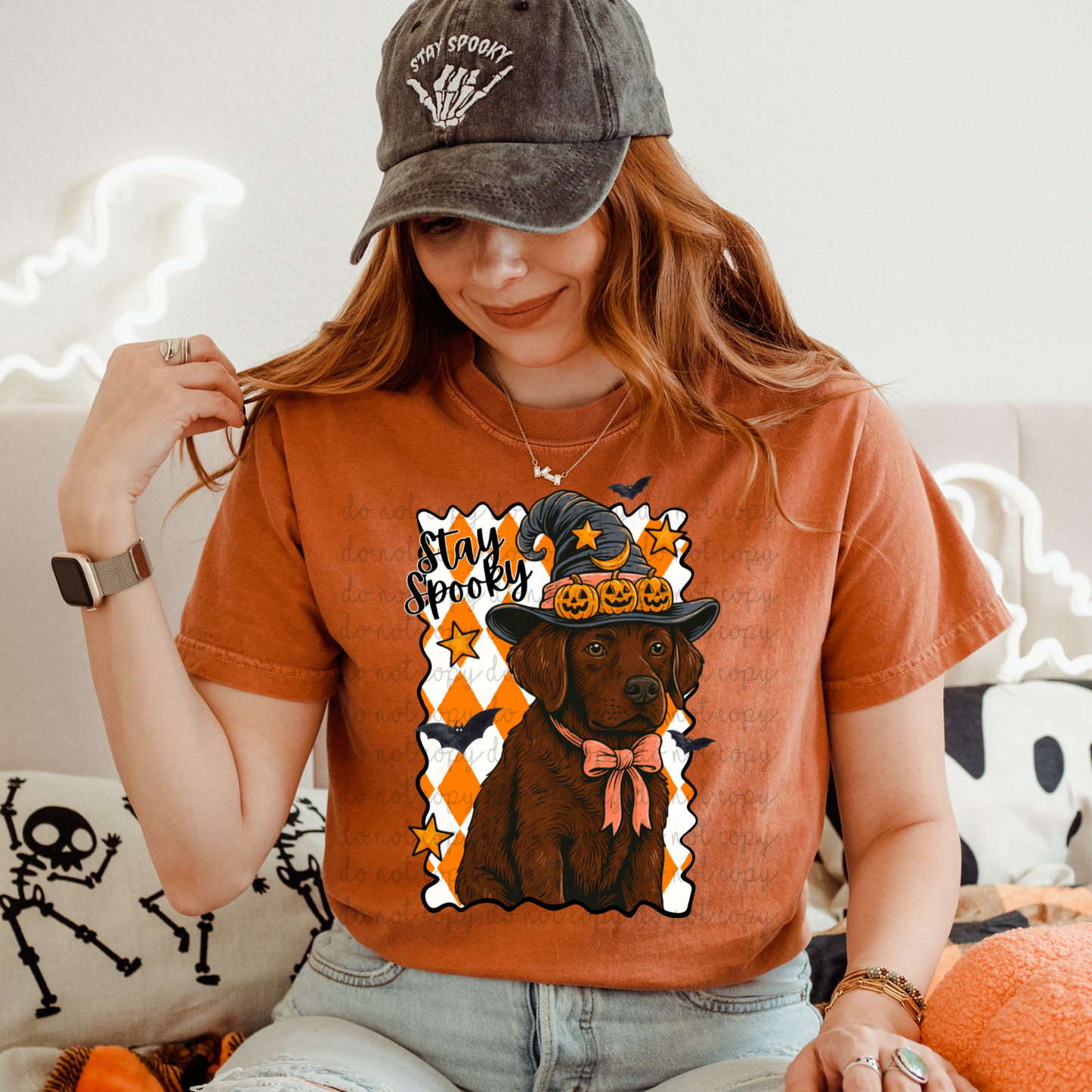 Spooky Chocolate Lab DTF Transfer
