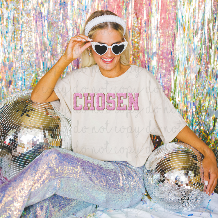 Pink Chosen DTF Transfer