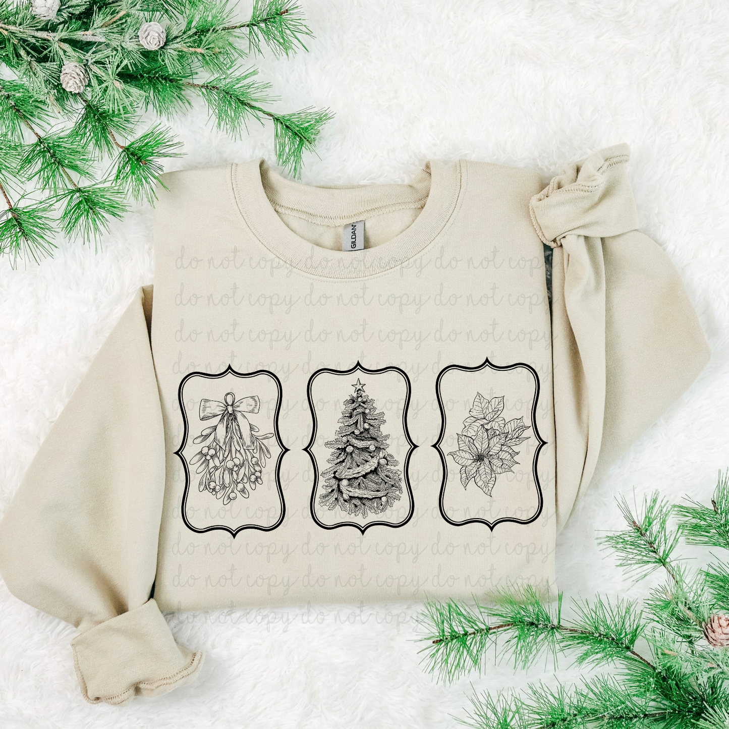 Christmas Holly Frames DTF Transfer