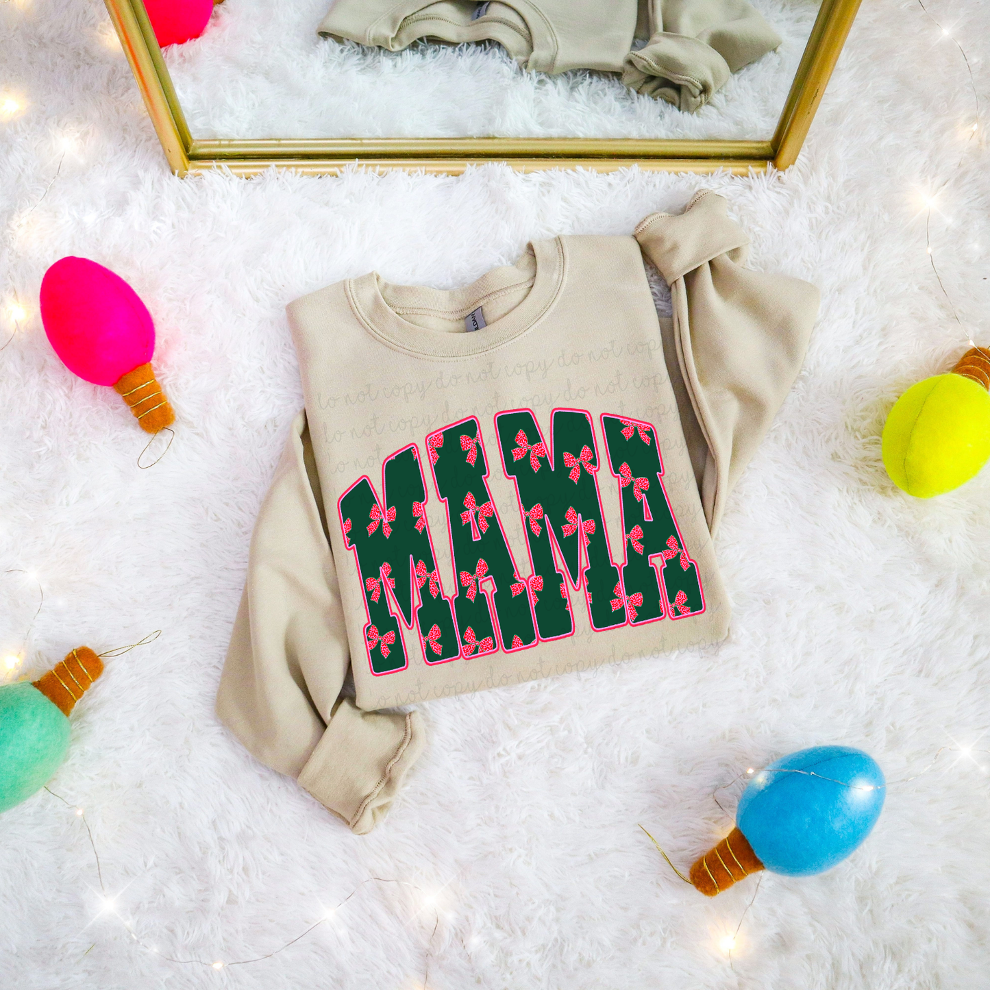 Christmas Leopard Bow Mama DTF Transfer