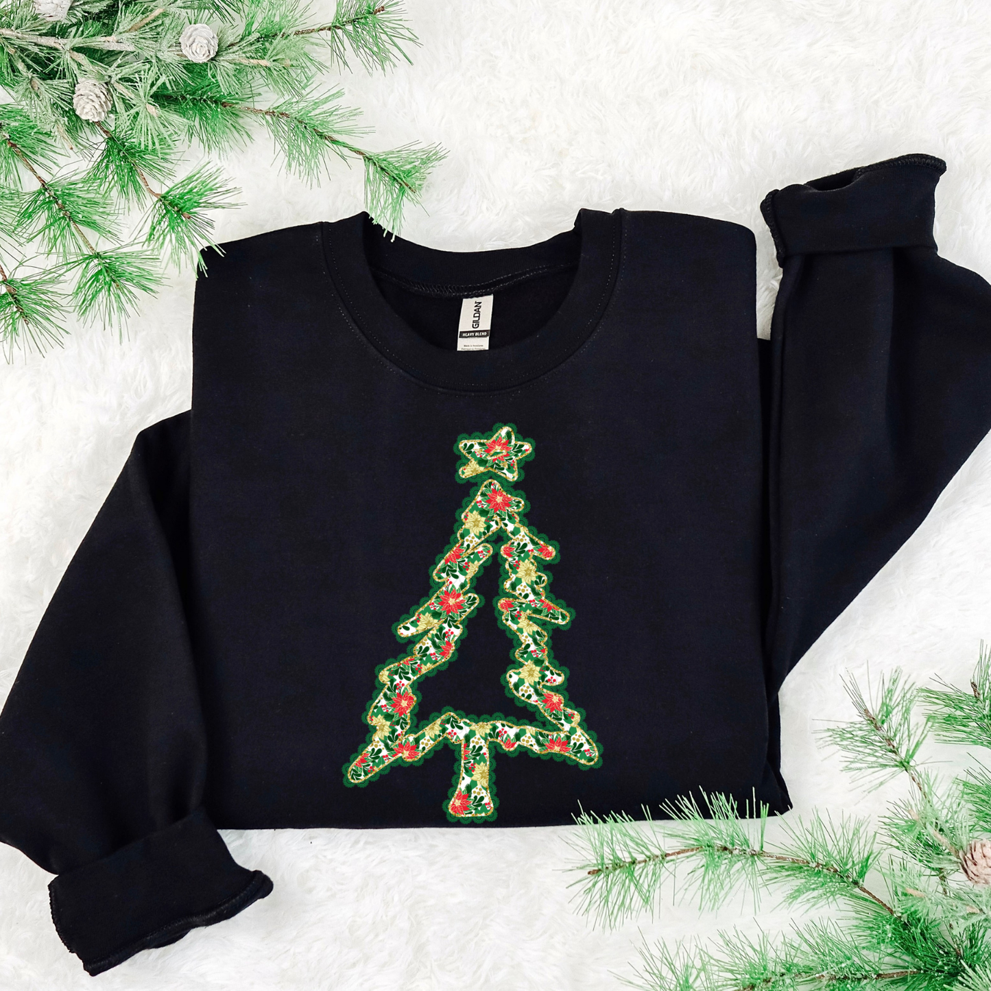 Christmas Tree Green Lace DTF Transfer