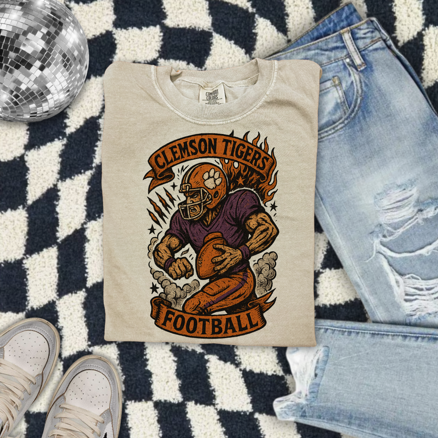 Very Vintage Game Day Clemson Tigers Football DTF Transfer