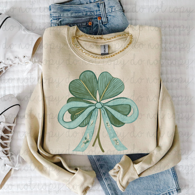 Clover With Coquette Bow DTF Transfer