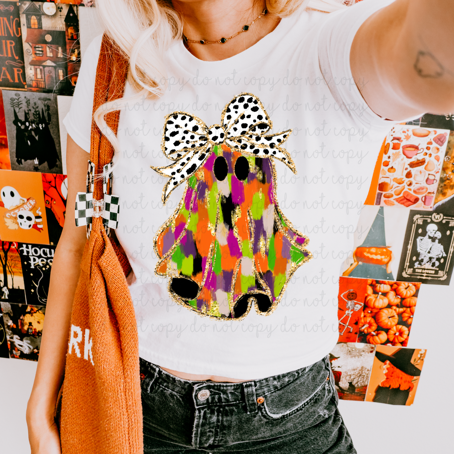 Colorful Brushstroke Ghost DTF Transfer