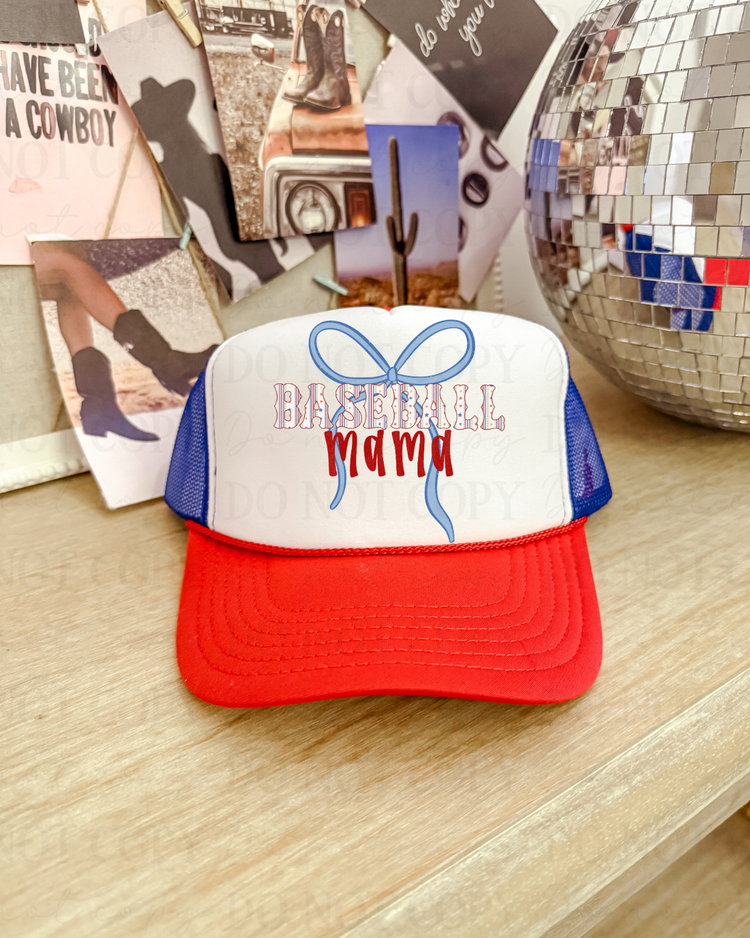 Coquette Patriotic Baseball Mama DTF Transfer
