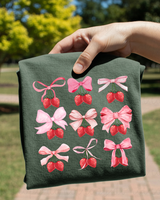 Coquette Strawberries DTF Transfer