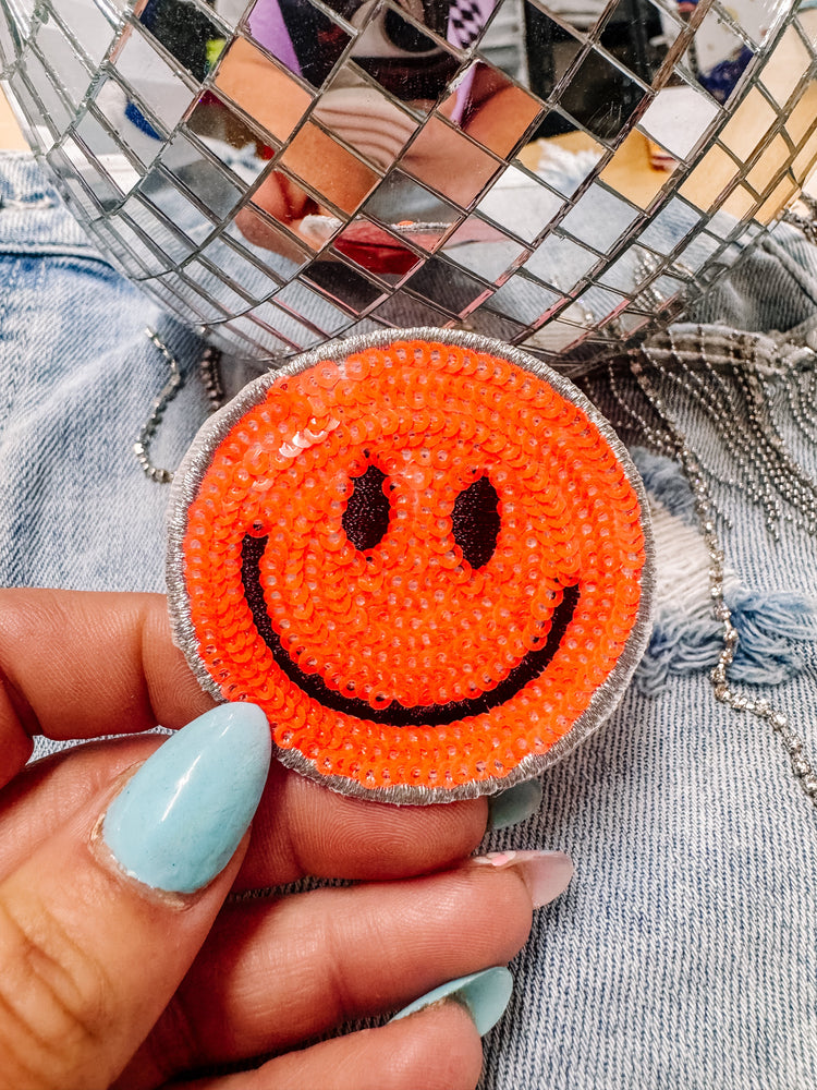 Sequin Coral Happiness Hat/Pocket Patch