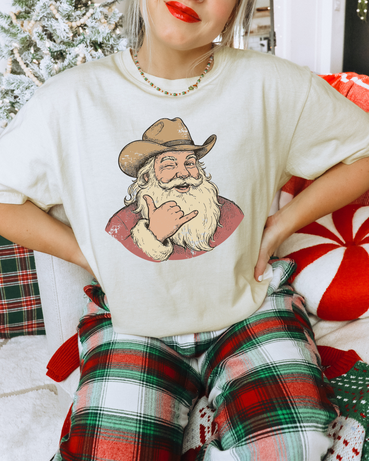 Vintage Cowboy Santa DTF Transfer