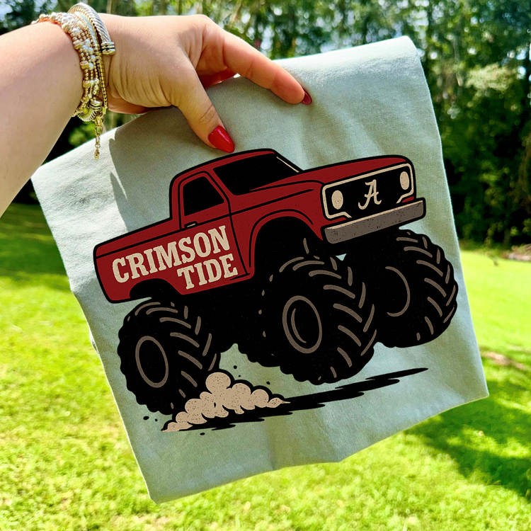 Monster Truck Game Day Crimson Tide DTF Transfer