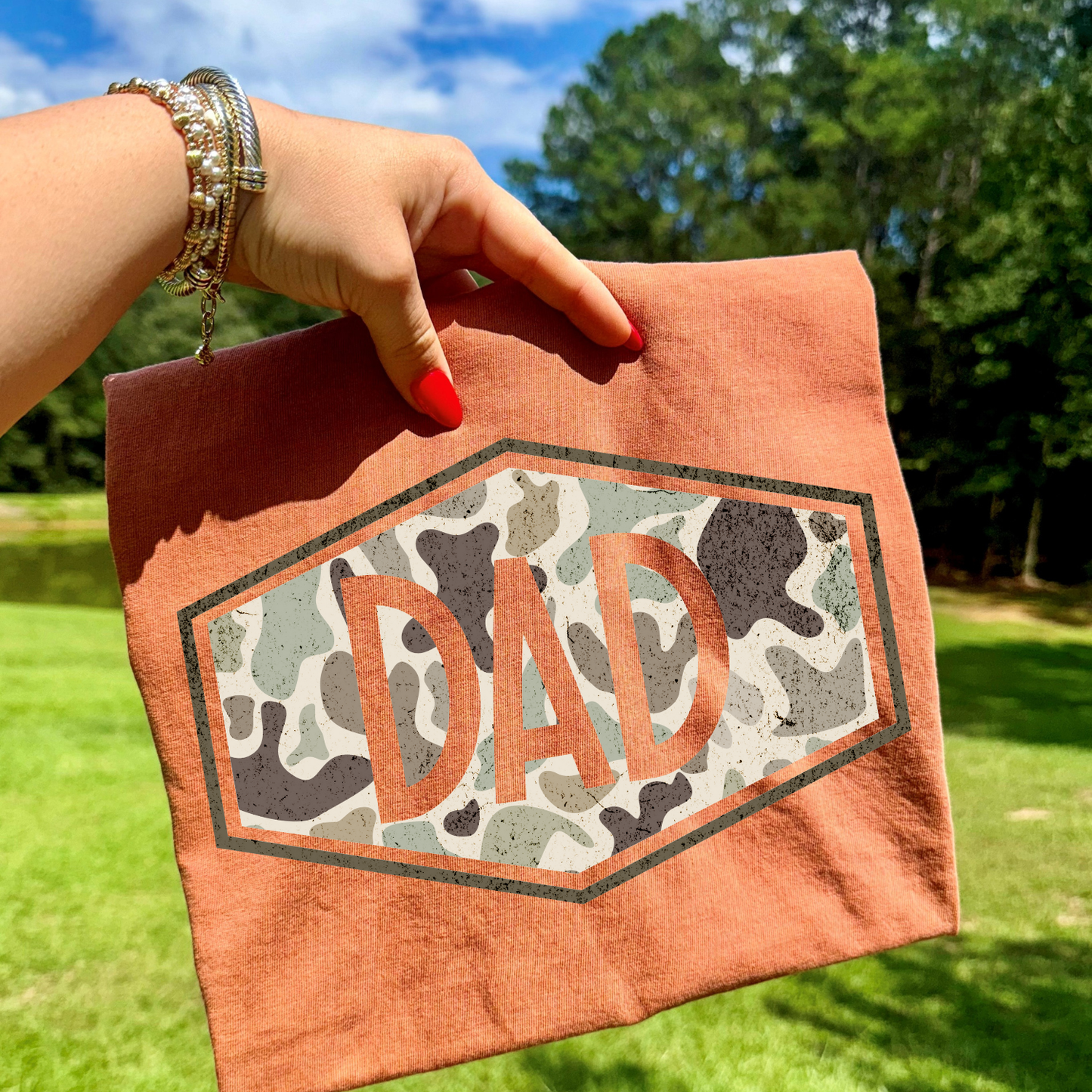 Camo Patch Dad DTF Transfer