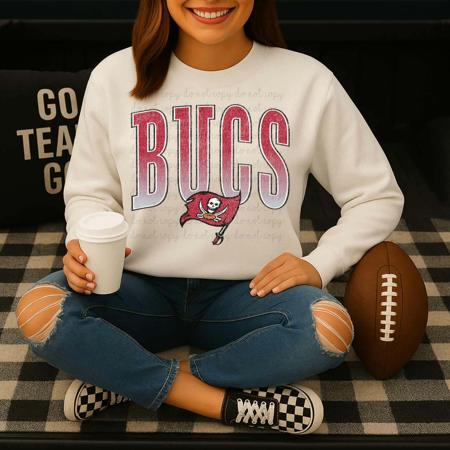 Distressed Bucs DTF Transfers