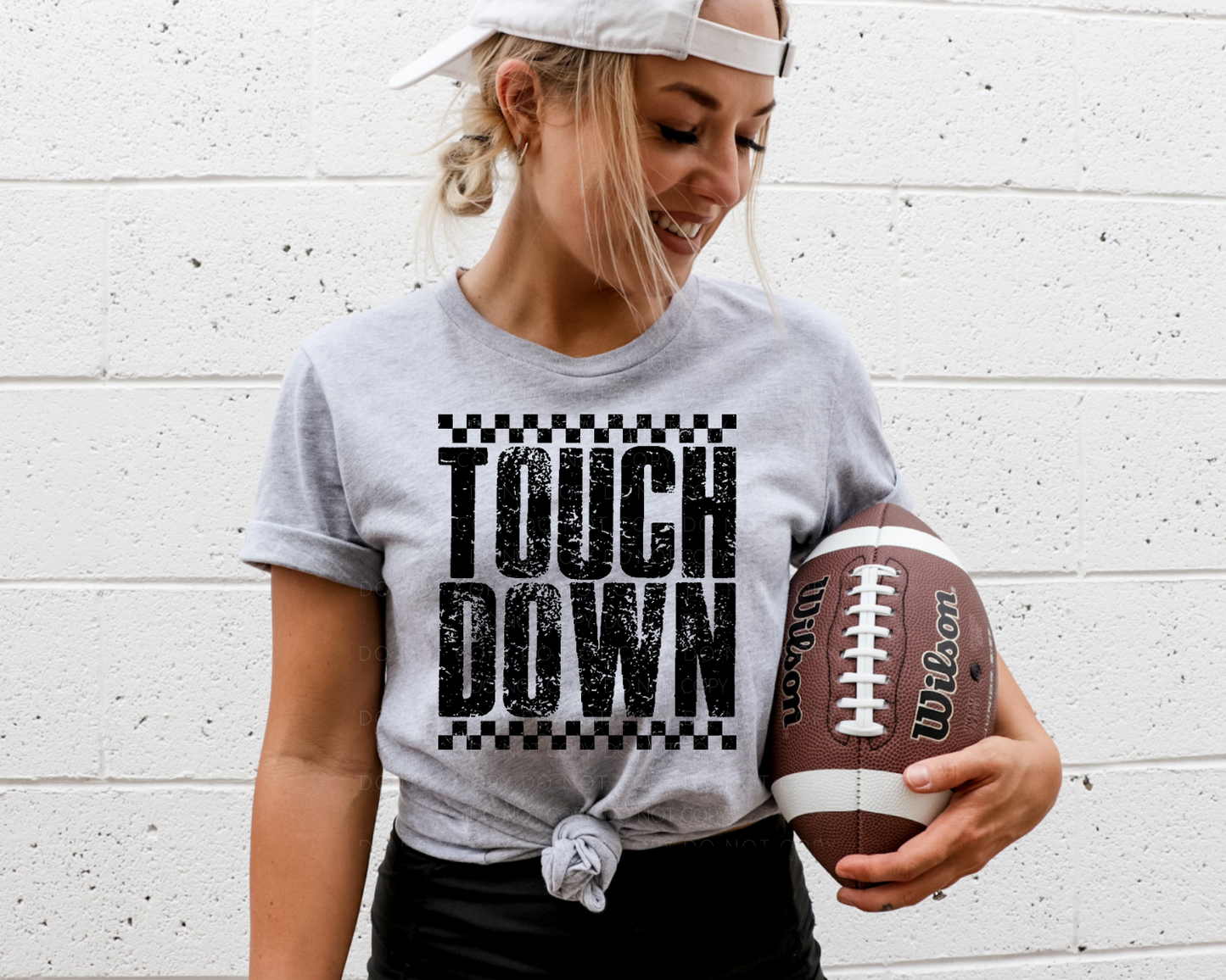 Distressed Touchdown Black DTF Transfer
