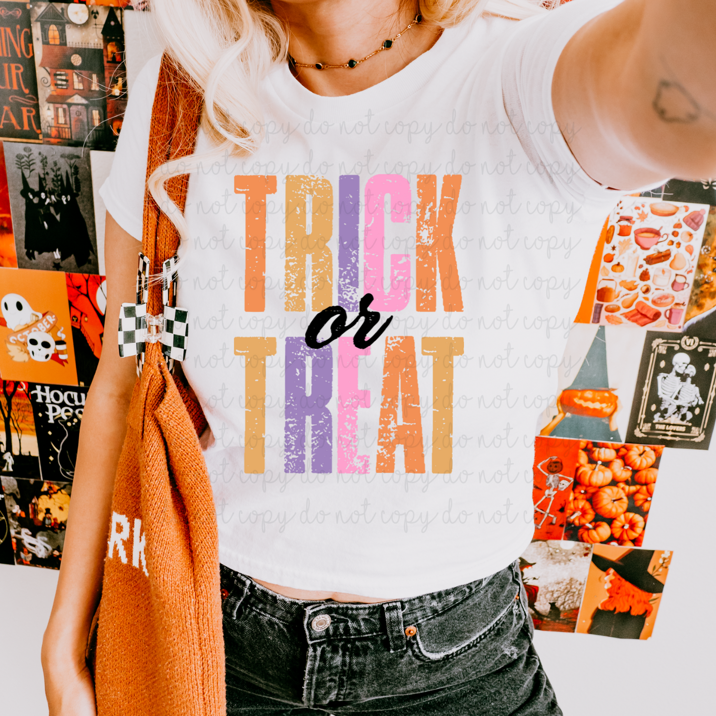 Distressed Trick Or Treat DTF Transfer